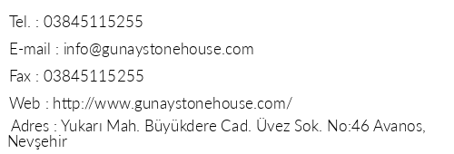 Gnay Stone House telefon numaralar, faks, e-mail, posta adresi ve iletiim bilgileri